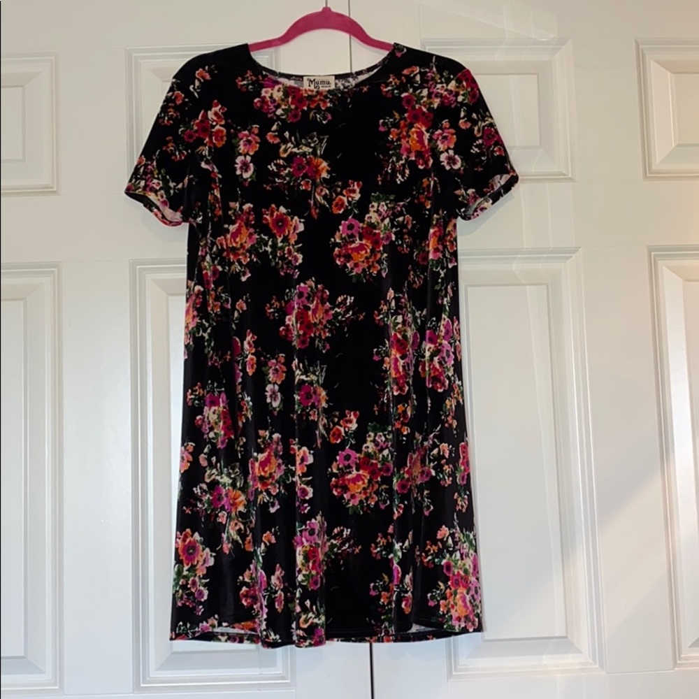 Show me your mumu floral velvet dress